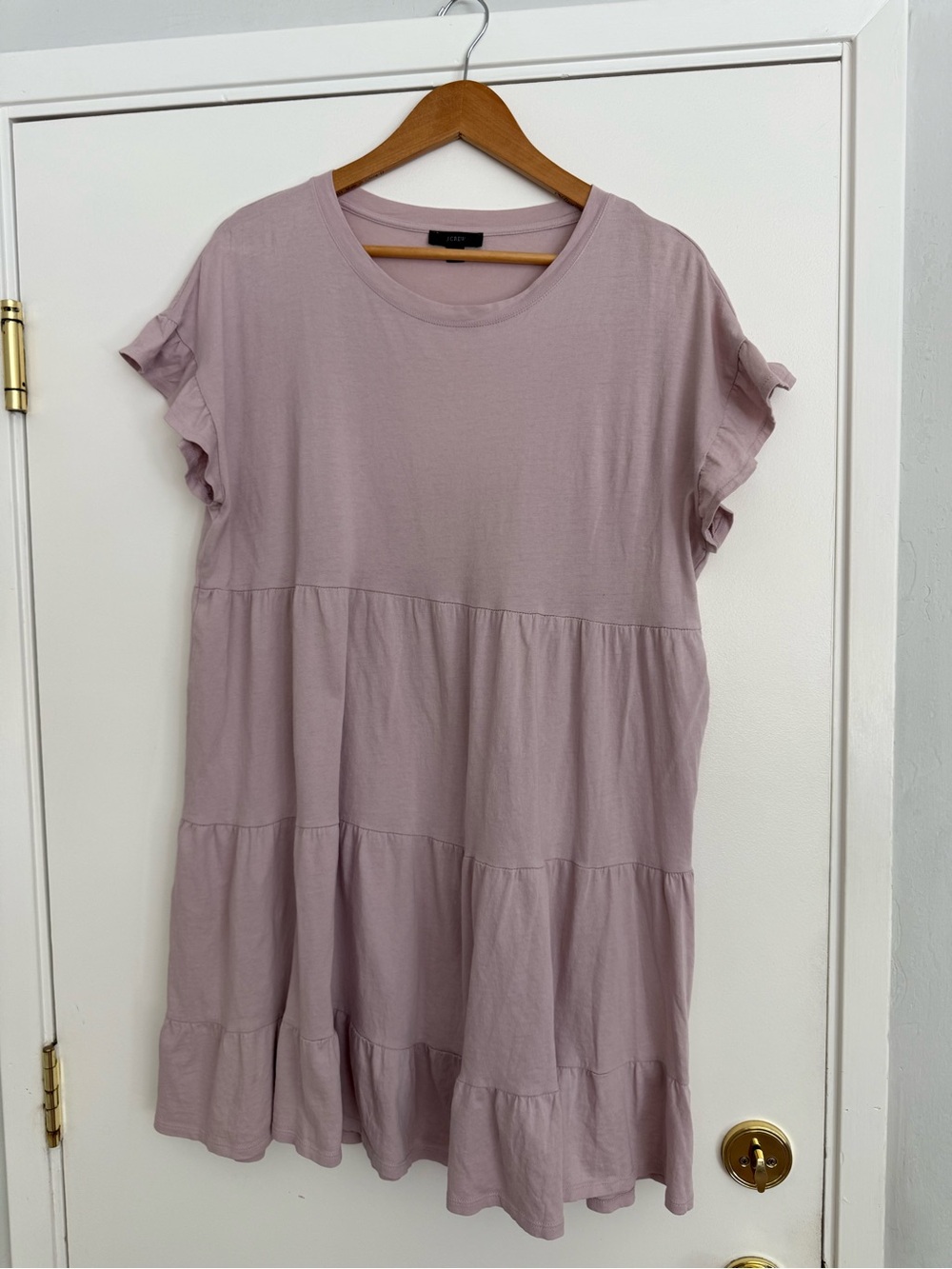 J. Crew Lavender Tiered Ruffle Sleeve Dress